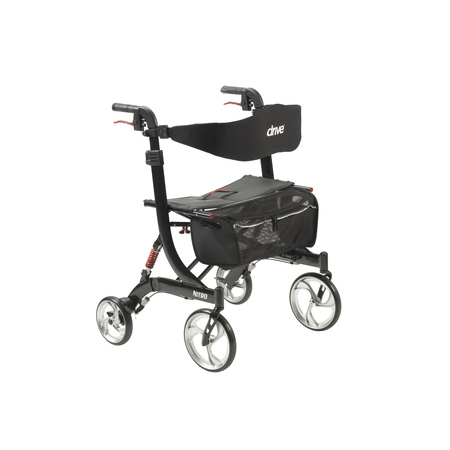 DRIVE MEDICAL Nitro Euro Style Rollator, Heavy Duty, Black 10266hd-bk